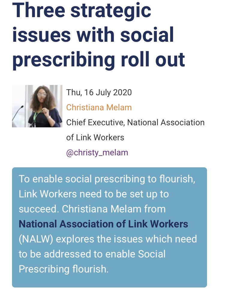 nalwuk's tweet photo. @NVTweeting @Christy_Melam Three strategic issues with #socialprescribing roll out that needs to be addressed including #linkworkerreport by our #CEO @Christy_Melam https://t.co/D3ApGzYUiK