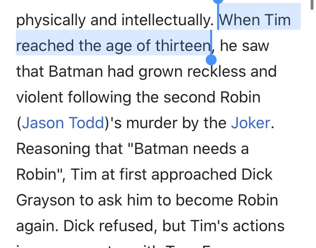 tim drake is actually an old white man lying about his age