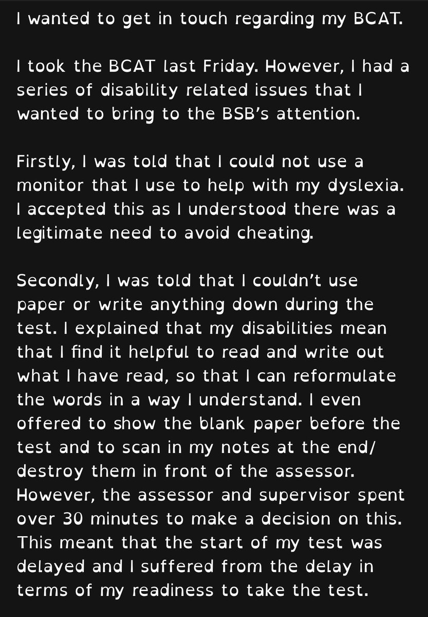 n_rokad's tweet photo. @barstandards You say diversity is essential to a representative profession, perhaps you have overlooked disabled people. I’ve had huge difficulty with my BCAT, please can you and @PearsonVUE to sort this out. Here are my emails to you. @blwstndsbrd @BarristerSecret @BDAdyslexia https://t.co/MboE4reyH7