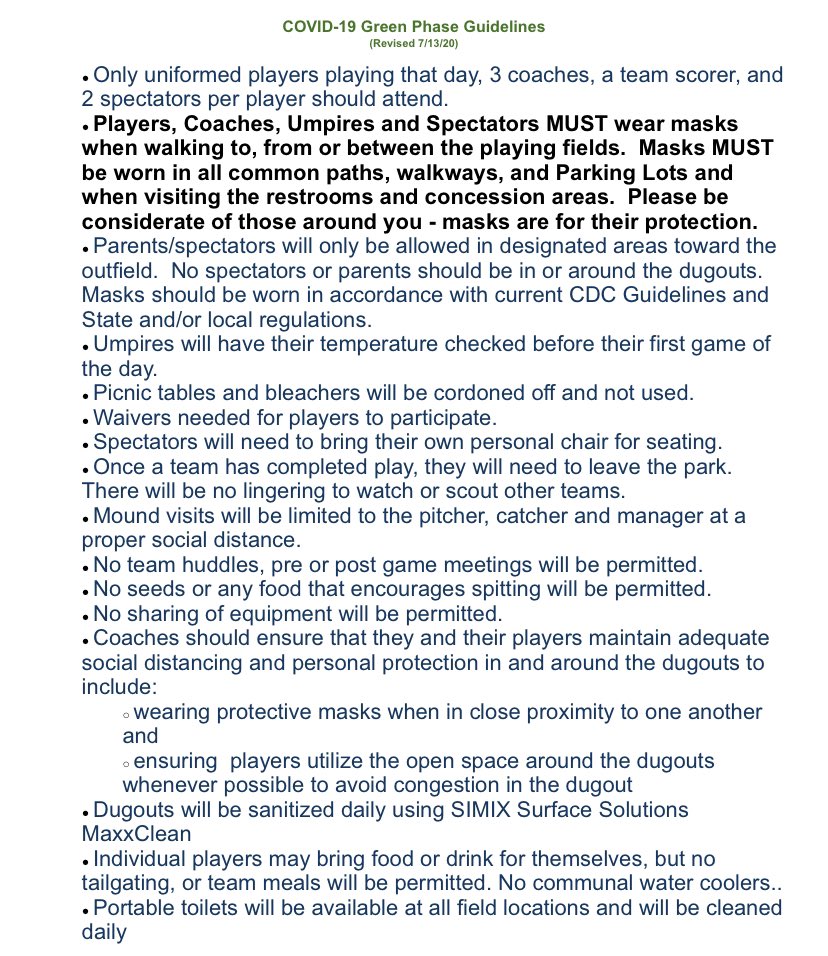 Good Morning! Let’s all please follow these guidelines, to ensure that everything runs Smoothly! Each Team to pay $50 to Umps at the plate. For more tournament rules please go to Teamnjsoftball.com  💪 😷 🥎  #teamnjsoftball #covid19guidelines #summerclassic #newtownpa