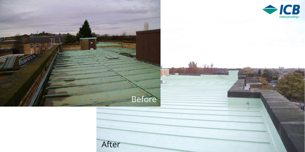 icb_uk's tweet photo. #ThrowbackThursday to 2012. This #refurb project at Ashworth Laboratories, Edinburgh University, was completed using our Evalon V single ply membrane in copper green with our standing seam profiles. What a transformation! 

#tbt #Scotland #waterproofing #design #construction https://t.co/LPrgCNvjNW