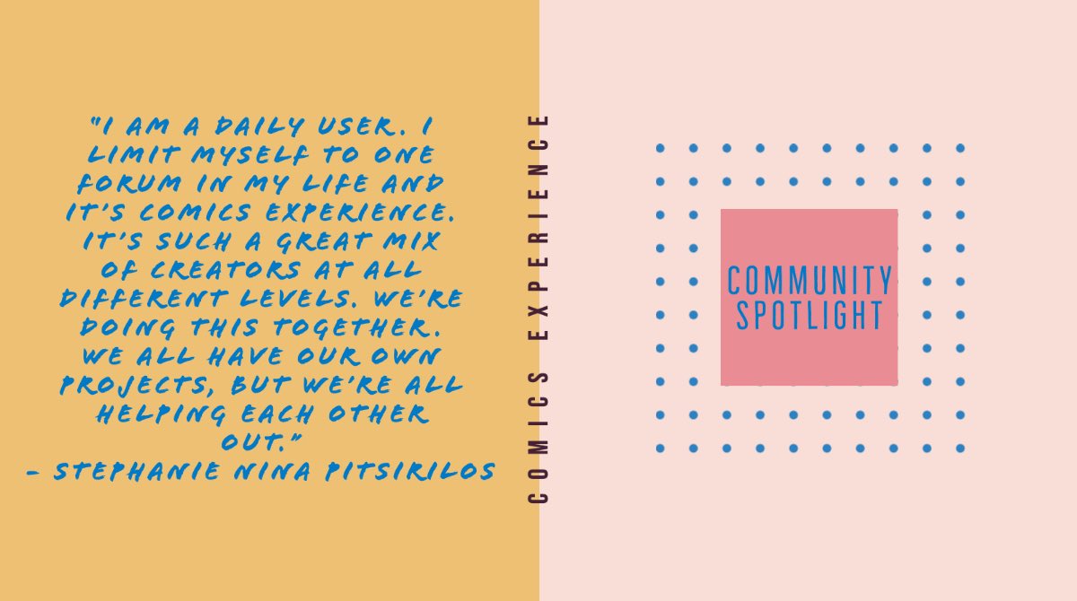 ComicExperience's tweet photo. #CECommunity “I am a daily user. I limit myself to one forum in my life and it's Comics Experience. It's such a great mix of creators at all different levels. We're doing this together. We all have our own projects, but we're all helping each other out.” https://t.co/VrYafO1ECf https://t.co/5AedhE36t1