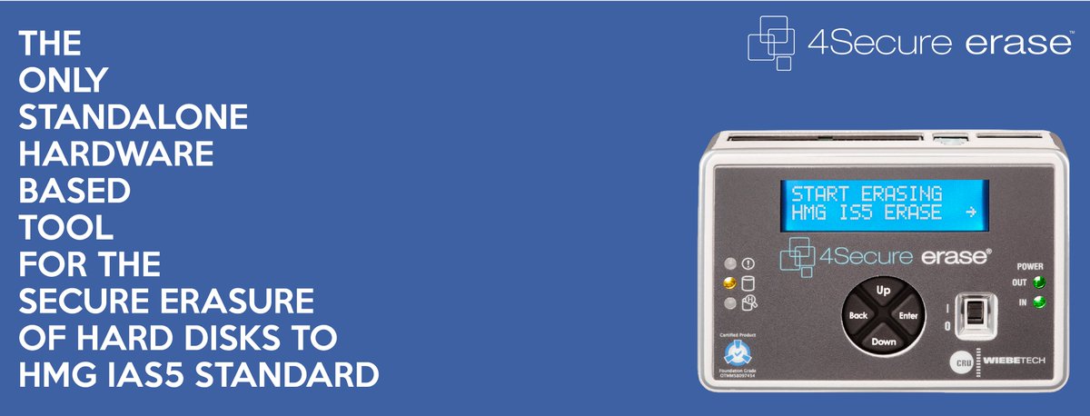 4Secure's tweet photo. If you want a thing done well, do it yourself right?

Secure data disposal is a critical requirement of #GDPR 

Use the @4Secure_erase today!

The only standalone #hardware based tool for the secure erasure of hard disks to #HMG IAS5 standard, certified by the @NCSC https://t.co/T0WjZkjavX