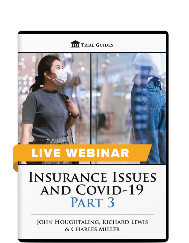 TrialGuides's tweet photo. New Webinar!

Insurance Issues and Covid-19, Part 3 - with John Houghtaling, Richard Lewis, and Charles Miller

July 31, 2020 ♦ 12:30 PM ET ♦ 9:30 AM PT

90 minutes followed by up to 30 minutes of Q&amp;A

Register and learn more here:
https://t.co/Xbv68LKrUg https://t.co/ZT1Y7sOLtv