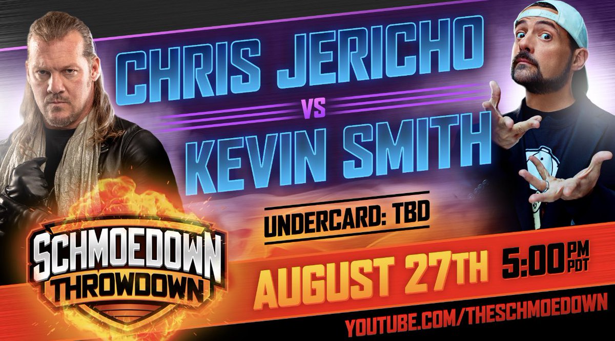 KristianHarloff's tweet photo. Beyond stoked!! It is finally going down! @ThatKevinSmith will be facing @IAmJericho in the Movie Trivia Schmoedown! Aug 27th! Subscribe now so you don’t miss it!! https://t.co/PSA7VdGdW7 https://t.co/SvldHbzQFD