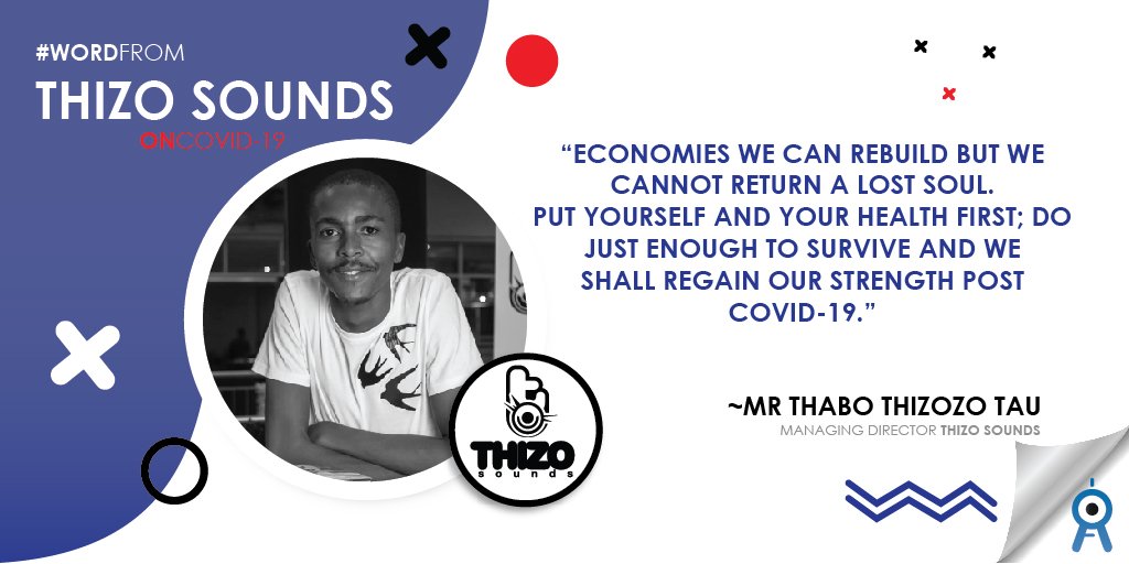 PMS_LSO's tweet photo. "Economies we can re-build but we cannot return a lost soul...", says @dj_thizozo
Here's the #WordFrom THIZO SOUNDS on #COVID19.
#StaySafe
#StayProductive
#StayPositive
#PMS
#ThizoSounds https://t.co/coB6Tt8mQ1