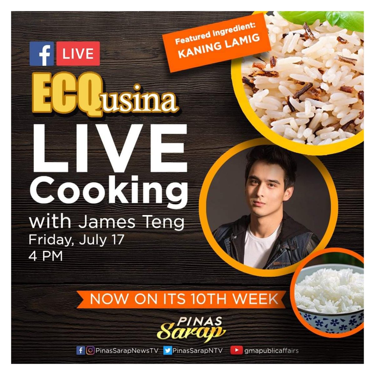 Sparkle_GMA's tweet photo. Simula na bukas ang pagle-level up ng KANING LAMIG! Abangan si #JamesTeng sa #PinasSarapECQusina! ❤️ Streaming on #PinasSarap's Facebook page at 4PM. See you online! https://t.co/NwtJLzEWxs