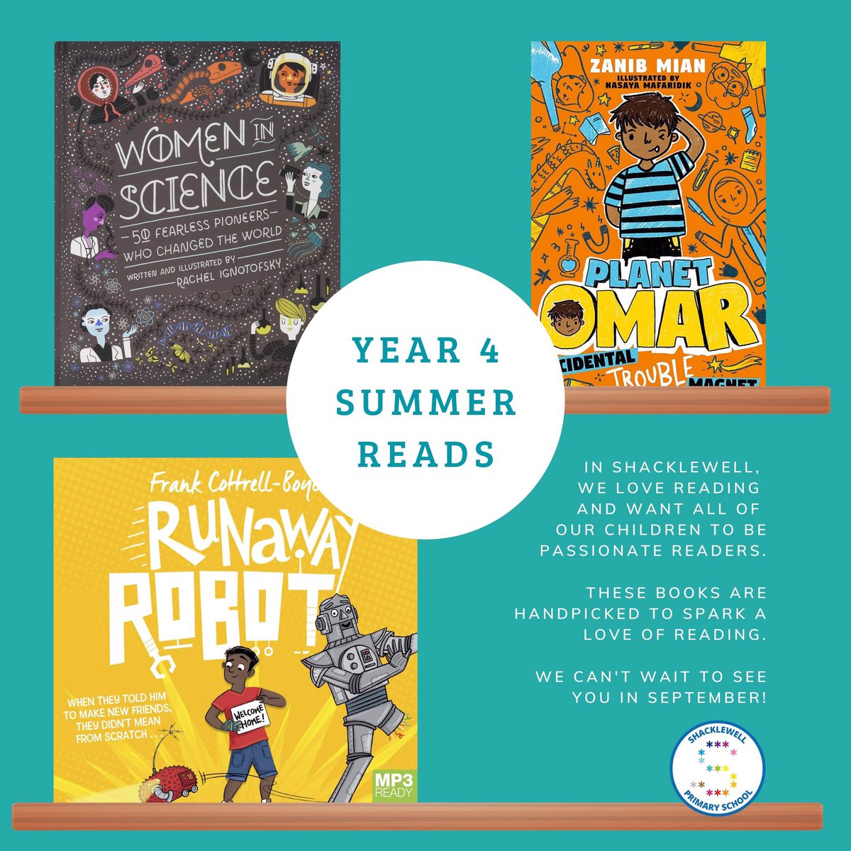 StrideMiss's tweet photo. @hackneylibs have invited all children moving up to Year 4 to take part in their amazing summer reading challenge. I cannot wait to start discussing these wonderful books with my new class in September 📚 @ShacklewellE8 #NWFed #ShacklewellReads https://t.co/DtnUu3K1yN