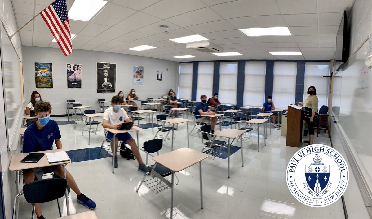 Paul_VI's tweet photo. It’s great having students back in our classrooms! The summer programs offered at PVI are in person with proper social distancing and mask 😷 wearing! #pvihs #pvipride #pvistrong 🦅 https://t.co/c26wHHqj9P