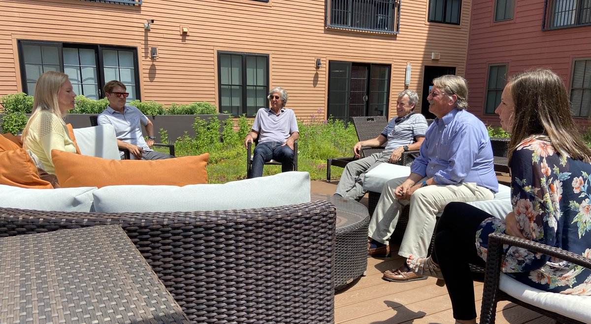 Virtual meetings are fine, but having the whole team together to brainstorm in person again is great!