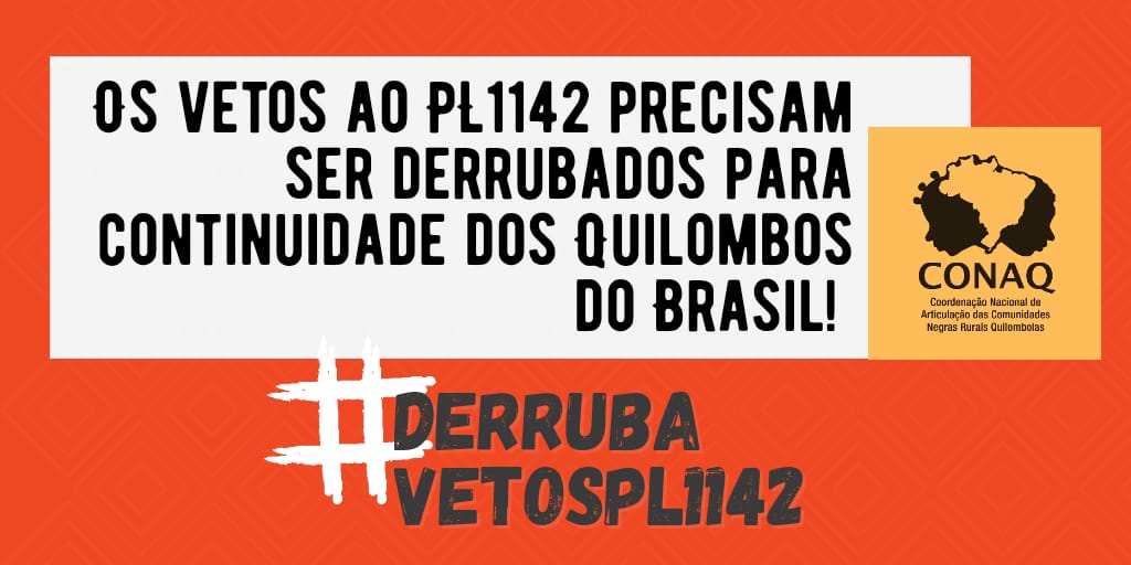 ciminacional's tweet photo. Os povos indígenas, quilombolas e demais comunidades tradicionais estão de mãos dadas pelo #DerrubaVetosPL1142! Cada vida é importante! É preciso acabar com a violação sistemática de direitos pelo governo federal! | @conaquilombos @terradedireitos https://t.co/jJiZeX6ZgM