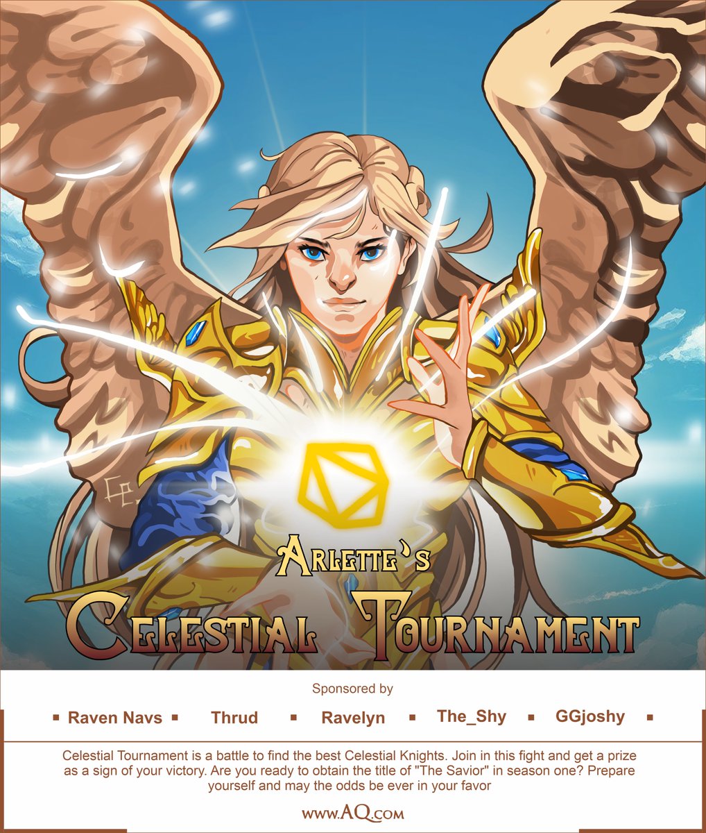 🔥Celestial 1vs1 Tournament🔥

Prize Pools:
1. 5K AP + Mysterious Gift + Twitter Banner + Chibi Art
2. 4K AP + Twitter Banner + Chibi Art
3. 2K AP + Twitter Banner + Chibi Art
--
Sponsored by:
<a href="/TheShyAE/">shy</a> <a href="/RavelynAQ3D/">Ravelyn</a> <a href="/thrud10/">Thrud</a> @AE_Raven <a href="/GGJoshy_AQW/">GGJoshy</a> 
--
Poster by:
<a href="/gunawananugrah/">d Black Star ✨</a>