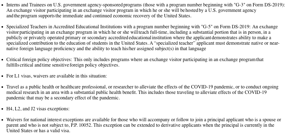 David Bier Look At These Exceptions For Ls Insanity They Literally Want To Destroy Investment In The United States T Co O6zr3mjuly Twitter
