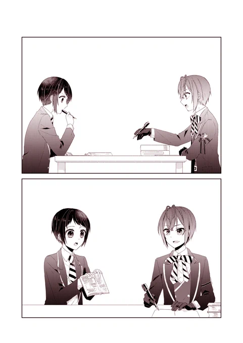 だんだん距離が縮まっていく二人と見守り隊のモブ学生

※リド監♀🌹🌸

#twstプラス 