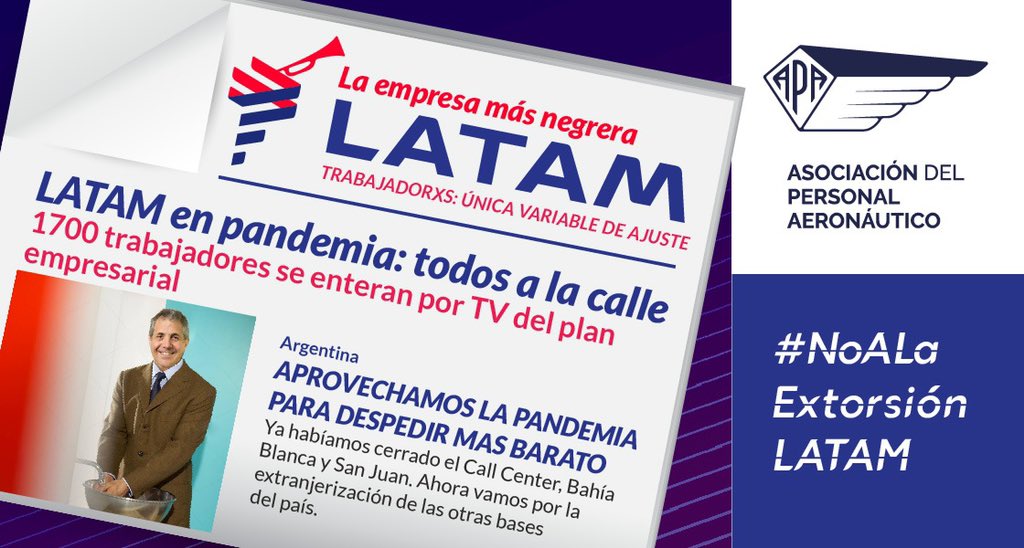 luli87ar's tweet photo. POR LA CONTINUIDAD LABORAL DE LXS 1700 TRABAJADORXS DE LATAM!! #NOaLaExtorsionLATAM https://t.co/FwBX1af4o7