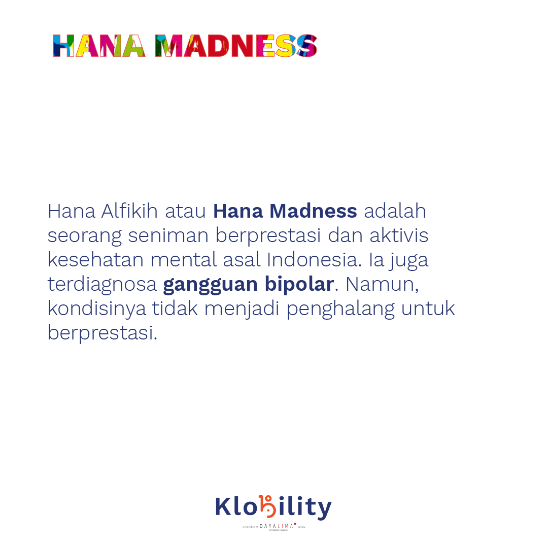 klobility's tweet photo. Terdiagnosa bipolar adalah pendorong tersendiri untuk berseni. Contoh saja Hana Madness yang karyanya sudah dipamerkan di berbagai negara. Perempuan asal Jakarta ini adalah seniman doodle dengan karya yang tidak terhitung.
#klobility #disabilitas #penyandangdisabilitas #inklusi https://t.co/Nrfb080z6W