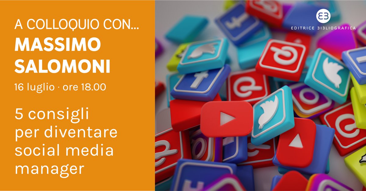 Come si comunica la propria azienda in maniera efficace? Lo vedremo con Massimo Salomoni, autore del nostro "Comunicare con i social", nel webinar gratuito "5 consigli per diventare #socialmediamanager"
Iscriviti: bit.ly/16luglioZoom