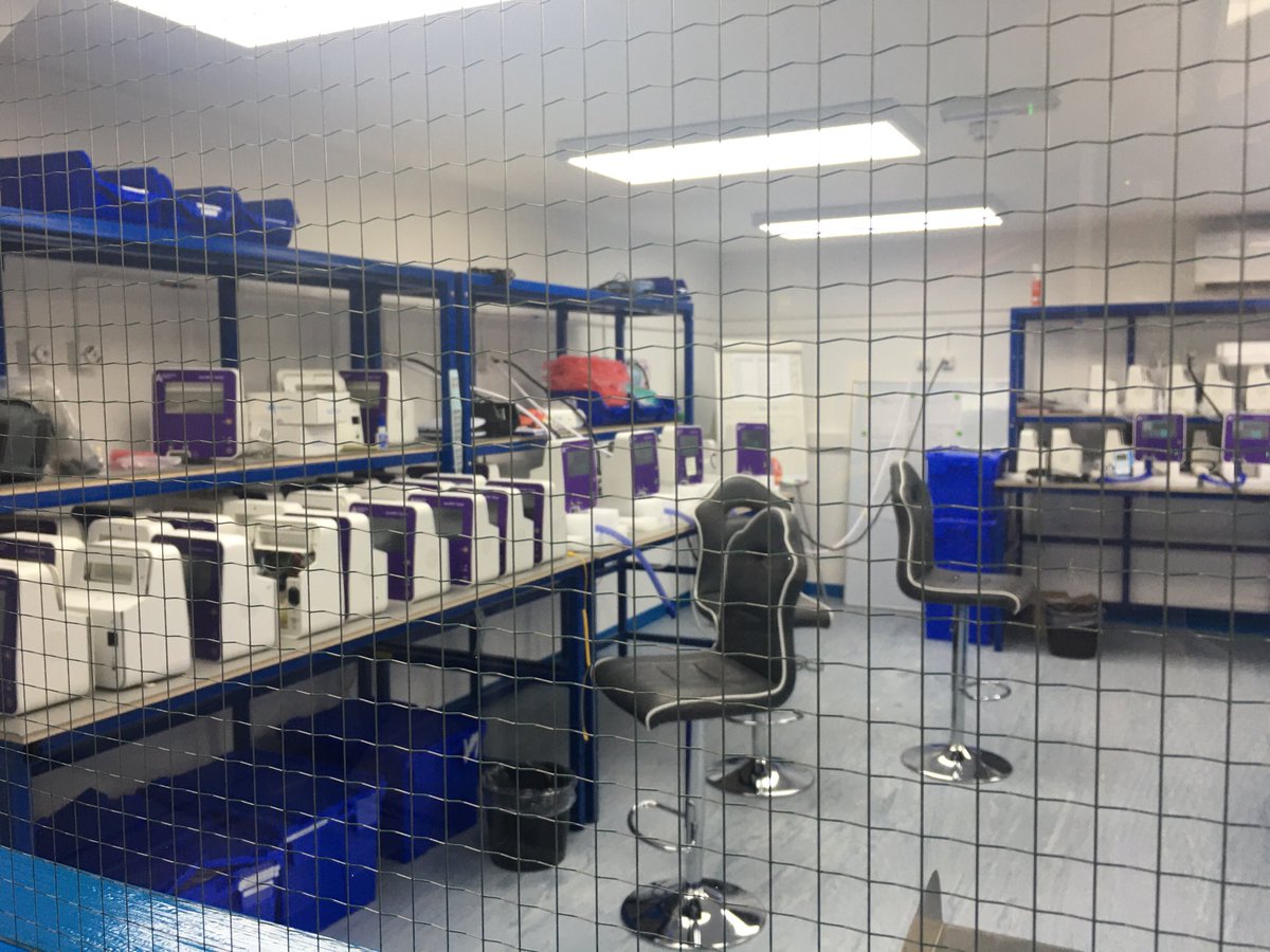 EakinResp's tweet photo. The first 50 #FD140i combined high flow and CPAP machines, manufactured at our Coleraine facility, in final testing before delivery to UK hospitals https://t.co/PHTJjAJs76