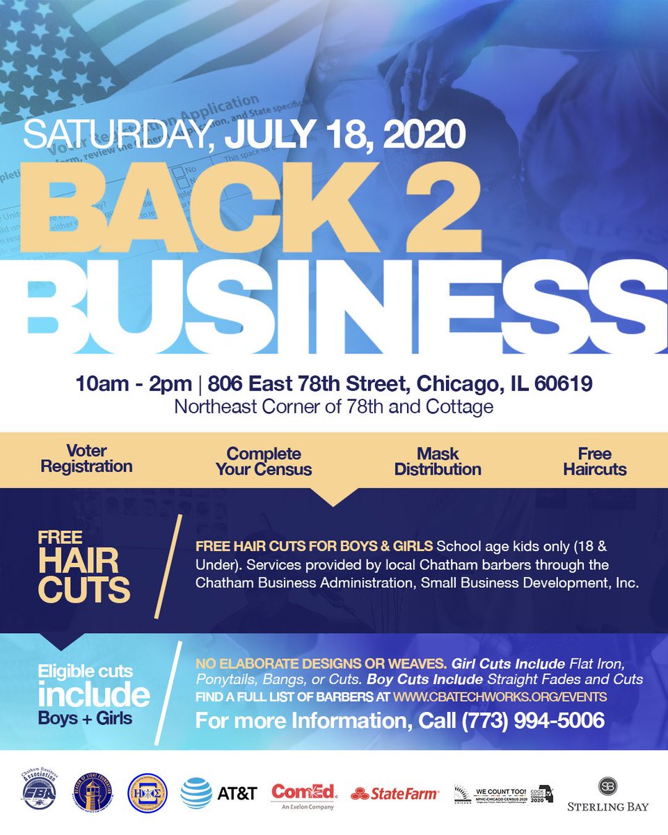 kcm0623's tweet photo. Spread the word and join the ladies of Eta Xi Sigma Alumnae chapter as we get Back 2 Business. We want to make sure that you are counted in the 2020 census and registered to vote all while practicing social distancing with our free PPE materials.
#WeCountToo
#SGRho
#NPHCchicago https://t.co/y5A7ppV8aA