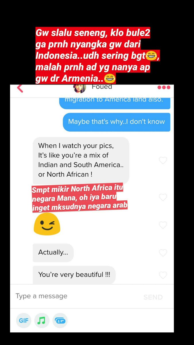 disannmi's tweet photo. Skr bahas yg ringan2 aj, main tinder cuma buat ngbrol biasa..slalu nemu bule bule yg mikir gw bkn org Indonesia.. seru pd akhirnya ngbrolin culture sama etnik yg slama ini gw slalu suka topik itu.. https://t.co/6Km7djNtwX