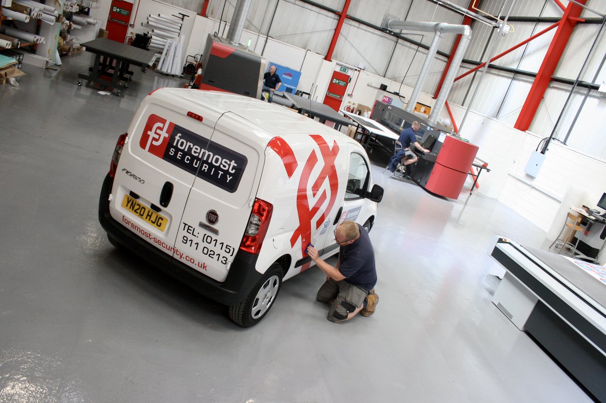 JohnEWrighthub's tweet photo. We are delighted with all the space and natural light that we now have, at our shiny new facility.  Here we are branding up the latest fleet additions for our friends @ForemostSecurit Plenty of room for our team to work and a nice sterile environment. @johnewrights #newhome https://t.co/noVUGAN62c