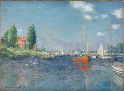 Gray as “Red Boats, Argenteuil, 1875”