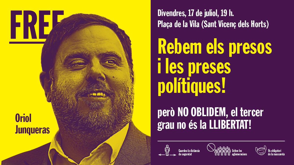 ERC_AltPenedes's tweet photo. 🔴Demà a la tarda rebuda als presos i preses polítiques!  

No és llibertat, volem #AMNISTIA ‼️

Participa en els actes de rebuda! 

LLIBERTAT💛
AMNISTIA🎗
AUTODETERMINACIÓ🗳

#Llibertatpresospolitics 
#Llibertatpresespolitiques https://t.co/A1DFB1QpOm