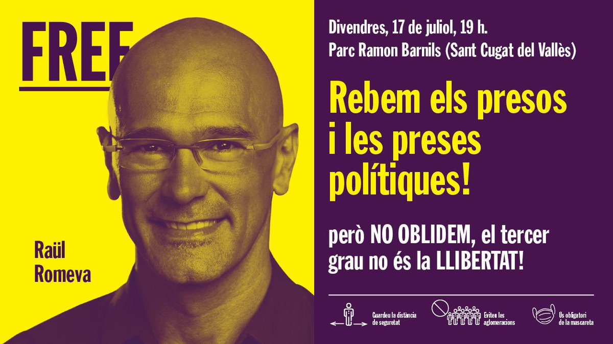 ERC_AltPenedes's tweet photo. 🔴Demà a la tarda rebuda als presos i preses polítiques!  

No és llibertat, volem #AMNISTIA ‼️

Participa en els actes de rebuda! 

LLIBERTAT💛
AMNISTIA🎗
AUTODETERMINACIÓ🗳

#Llibertatpresospolitics 
#Llibertatpresespolitiques https://t.co/A1DFB1QpOm