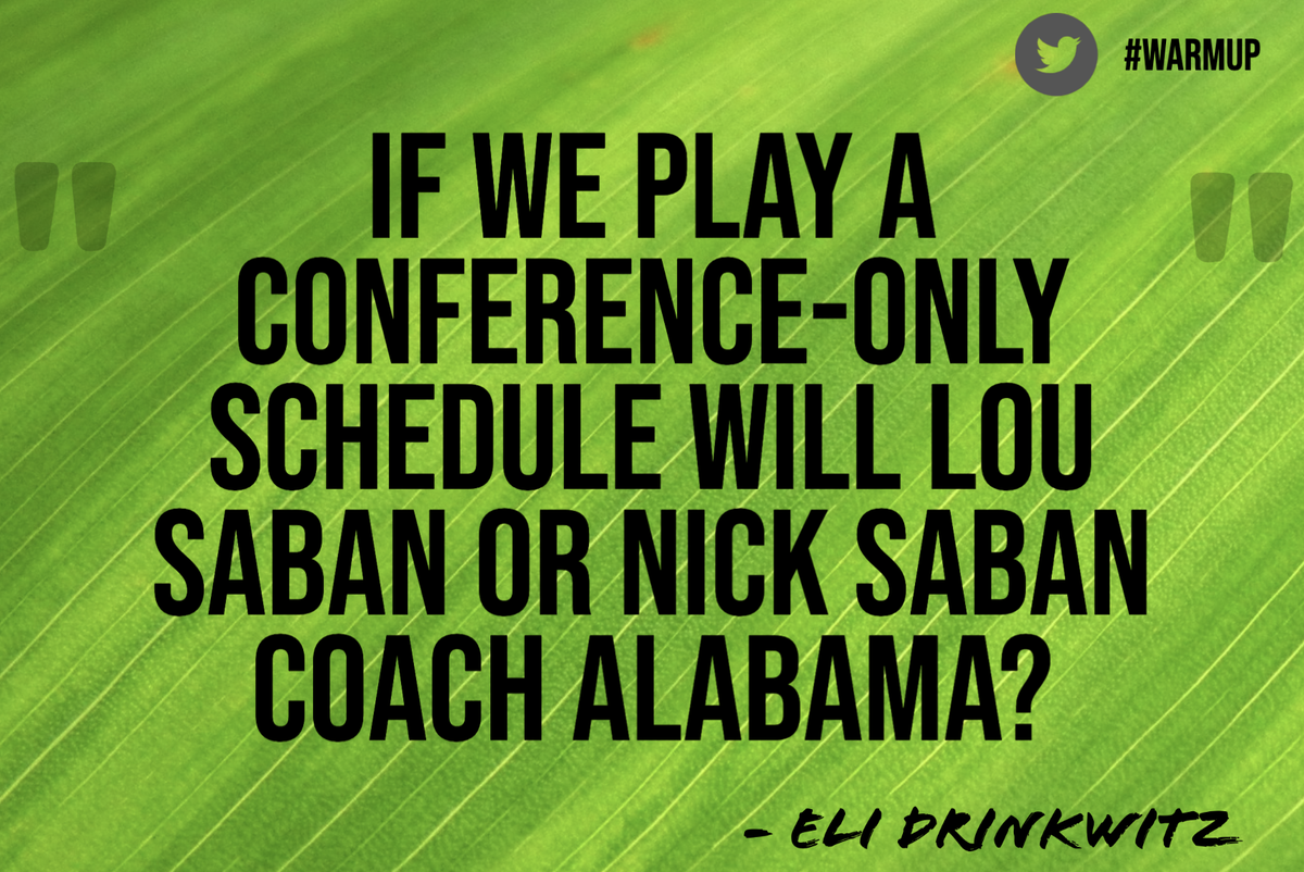CoachSamz's tweet photo. #WarmUp: Why you should “make the hire about the music,” #DailyDoseofGoodness features 6-year old saving sister from dog attack, an SEC HCs perspective on wearing a mask, Cristobal teaching life lessons, Taco Bell taking off best menu items

https://t.co/XE67RprTmi https://t.co/lgpYQqqUhG