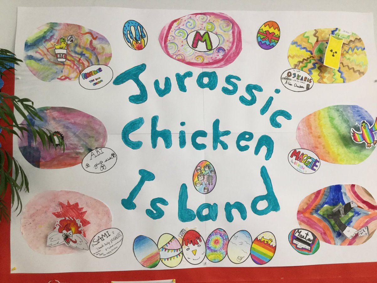 HTAClassDurney's tweet photo. And next week will be the last week of the Jurassic Chicken Island - farewell Jurassic chickens! https://t.co/IcYbmK94rB