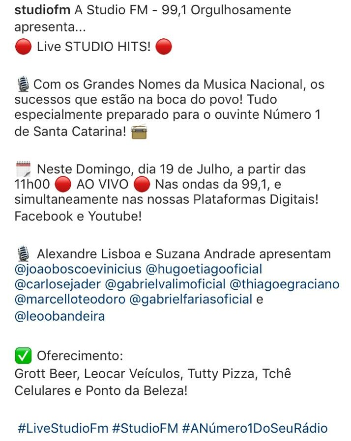 studiofm's tweet photo. Vocês vão perder essa?
@JBeVinicius @hugoetiago @carlosejader_ @thiagoegraciano @teodoromarcello #GabrielValim #GabrielFarias #LéoBandeira https://t.co/ewuRWti8G4