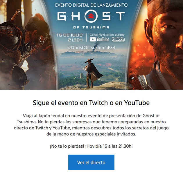 VirtuaRoom's tweet photo. Recordad que mañana tenemos directo estrenando nueva sección con #GhostofTsushima , si tenéis hype hoy hay evento digital de la propia Playstation. https://t.co/624hWtzWgL