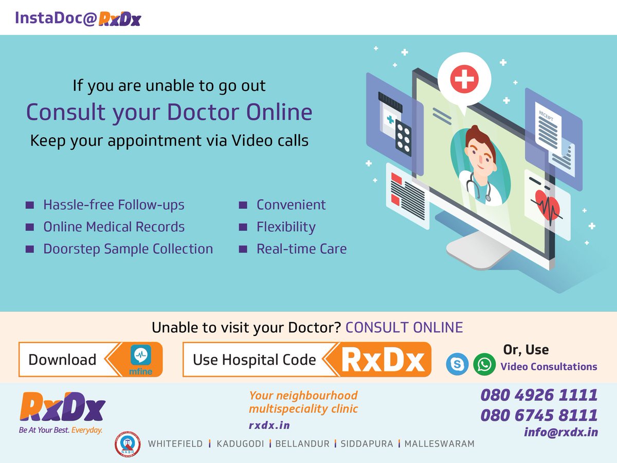 #Telemedicine brings you the convenience & comfort of health care at home.
#OnlineConsultation with Doctors & Specialists
#ContactlessServices at your Doorstep
#Healthcare don’t need to know boundaries when technology is your friend
#RxDx
buff.ly/2MVR4Kg