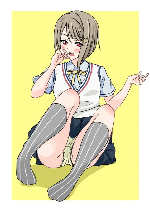 先輩～、さっきから何処見てるんですかぁ～w? 