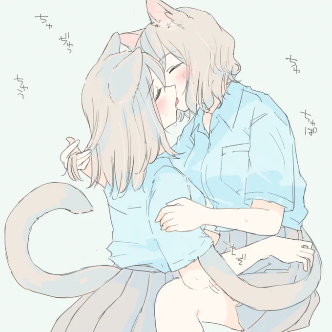 汗かく事をしてるけも耳百合 