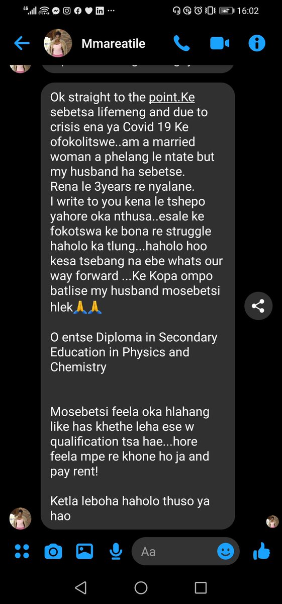 SkaftinLB's tweet image. Ke ikopela "Re-tweet" feela. Empa ha u tseba motho ea ka thusanang, u amohelehile ho etsa joalo