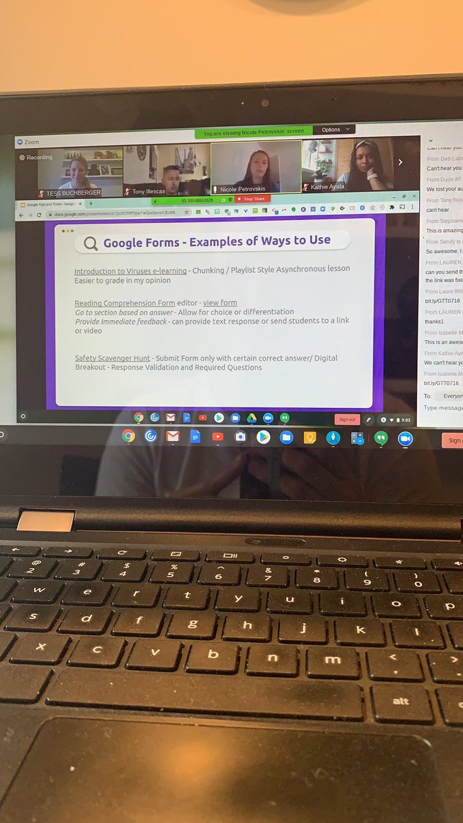 Mrs_T_Love's tweet image. So excited to hear @MsPetrovskis ‘s session this morning on Google Suite! She had so many tips and tricks I can’t wait to test out!! Shout out to @TonyIllescas who was on my screen too!! Love learning from my amazing colleagues! #207now #207learn #elearningsummit