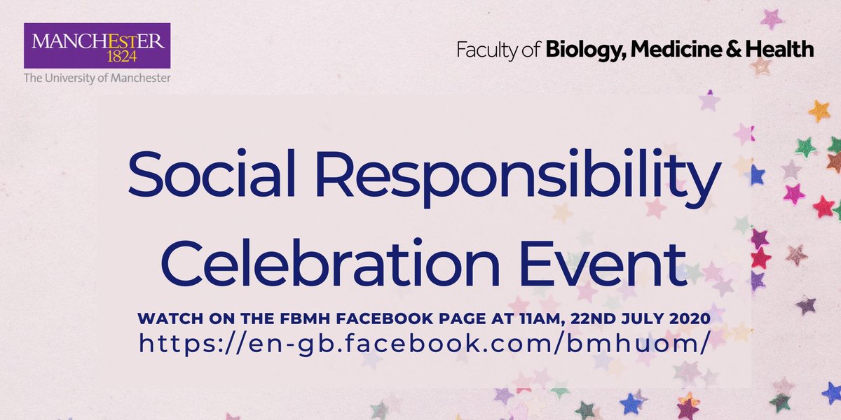FBMH Social Responsibility and Public Engagement (@fbmh_sr) on Twitter photo Have you signed up to our FBMH Social Responsibility Celebration Event yet? Join us on 22nd July at 11am for a virtual event revisiting some key SR activities from the past year! #SocialResponsibility
<a href="/SocialResponUoM/">Social Responsibility</a> <a href="/FBMH_UoM/">UoM Biology, Medicine and Health</a>
eventbrite.co.uk/e/fbmh-social-… Have you signed up to our FBMH Social Responsibility Celebration Event yet? Join us on 22nd July at 11am for a virtual event revisiting some key SR activities from the past year! #SocialResponsibility
<a href="/SocialResponUoM/">Social Responsibility</a> <a href="/FBMH_UoM/">UoM Biology, Medicine and Health</a>
eventbrite.co.uk/e/fbmh-social-…