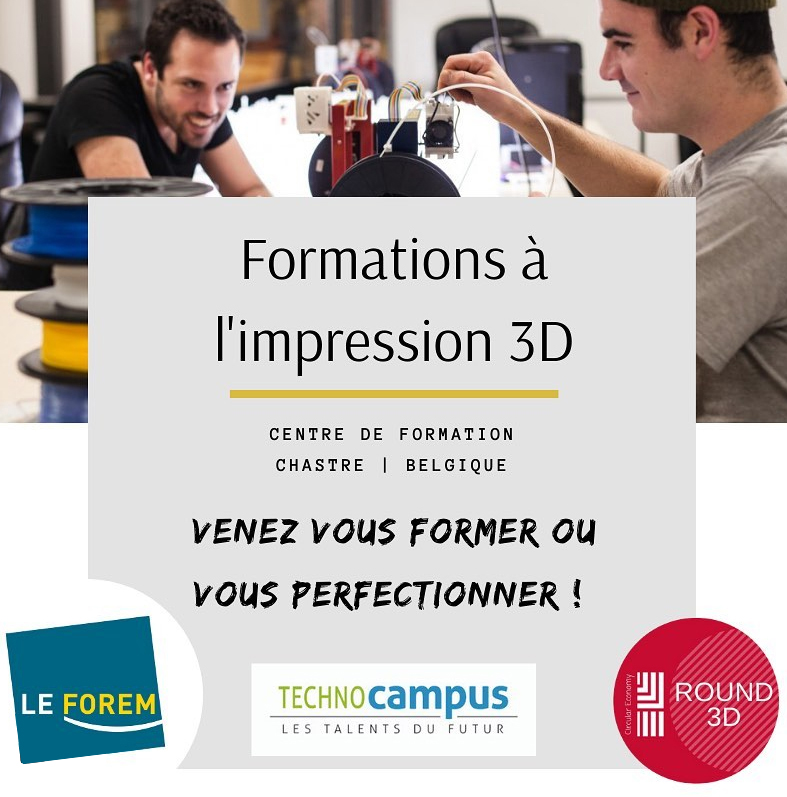 TechnoCampusBe's tweet photo. [Demandeurs d’emploi] Venez suivre nos formations sur l'#impression3D 🖨Du module d'intro de 4 heures au module de perfectionnement destiné à l'insertion professionnelle, il y en a pour tous les goûts
Inscription via lynda.chaouchi@technocampus.be 
#3Dprinting #3D #maker #round3d https://t.co/xP0Sa8IQ2j