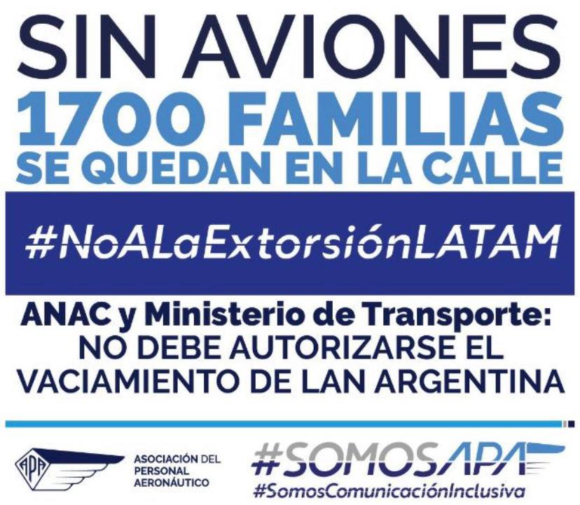 TebiA89's tweet photo. POR LA CONTINUIDAD LABORAL DE LXS 1700 TRABAJADORXS DE LATAM!! #NOaLaExtorsionLATAM @MinTrabajoAR @MinGenerosAR @inadi @AeroparqueLa @APAERONAUTICOS @APASeccCor @APAhangaresEZE @APATierraDelFu1 @C5N @cronica @pabloduggan @mendeztomascba @Gatosylvestre @alferdez @CFKArgentina https://t.co/POsUwfrXXe