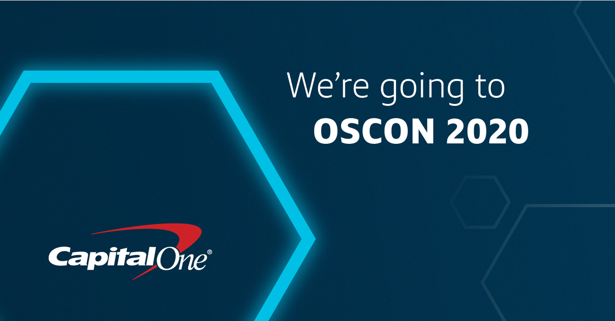 CapitalOneTech's tweet photo. Weโre thrilled to be a presenting partner at the #OSCON2020 virtual event! See what weโre up to throughout the day and get a deeper look at all of our open source efforts.