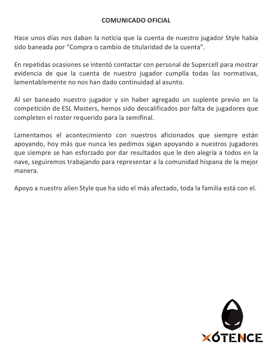 COMUNICADO OFICIAL ESL MASTERS COC