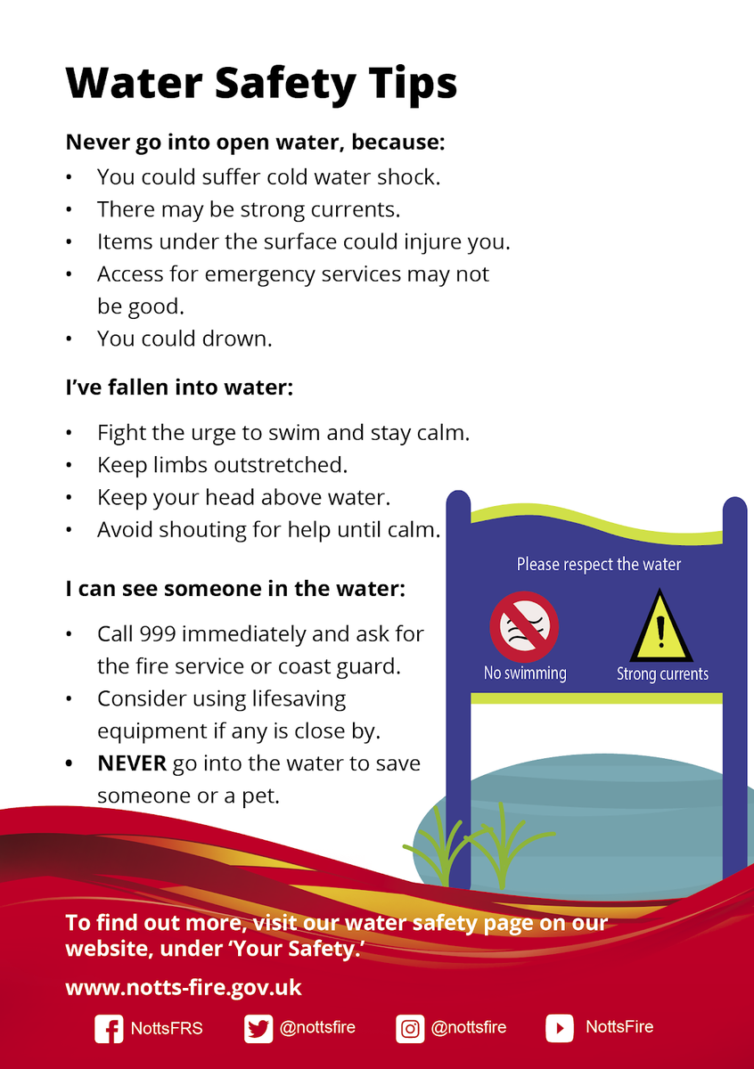 nottsfire's tweet photo. Are you water aware? 🌊

Here are some water safety tips:

@DPO_Carley https://t.co/0ijeu3CBBZ