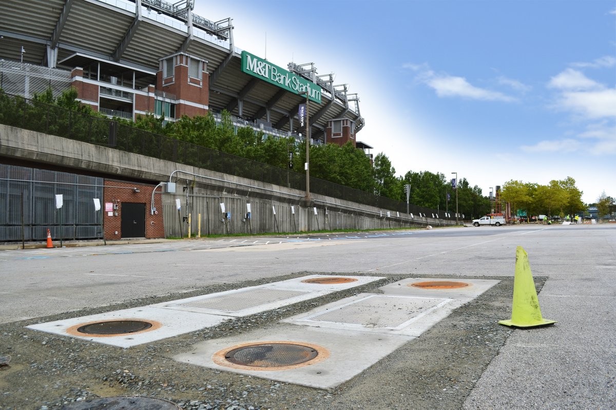 Forterrabp's tweet photo. During this famous stadium walkway expansion, #engineers asked our Bio Clean #stormwater company, for a system they could use to retrofit existing infrastructure, saving land for game day, while treating hazardous stormwater pollutants. #Forterra https://t.co/xHyIokBi19