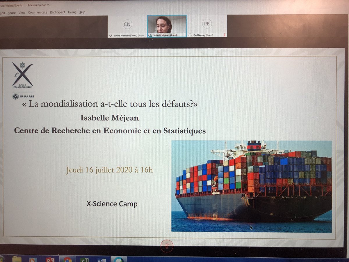 XDiversite's tweet photo. Un grand merci à @IsabelleMejean, Prix du meilleur jeune économiste 2020, Docteure en économie de l'Université Paris-I, Professeure à @Polytechnique et Marraine du #XScienceCamp@home pour sa conférence "La mondialisation a-t-elle tous les défauts ?" auprès de lycéens. 👏 https://t.co/tby9KfJNLS