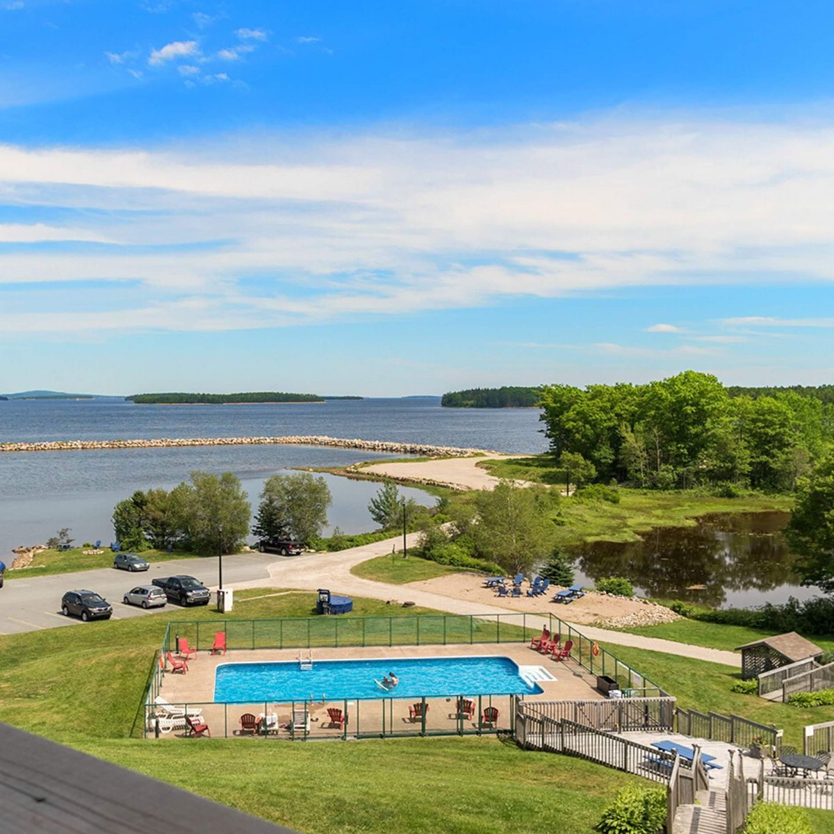 The outdoor pool is reopening tomorrow afternoon! How will it work?  
⚓️ Make an appt to swim when you check-in
⚓️ At the time of your appt, visit the pool attendant to check-in
⚓️ There will be a limit of 10 people in the pool area 

Remember to keep a safe distance of 6ft/ 2m!