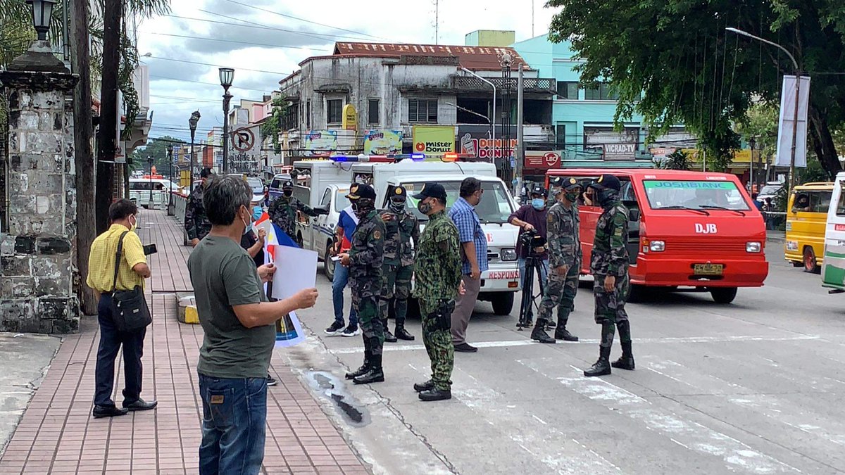 Adding these photos to the thread!!!Just a few photos of our multiple encounters with uniformed policemen the past month alone. We've been intimidated & threatened thrice out of our 4 mobilizations against the Terror Law.I'm in white. The one in pink is my sister.