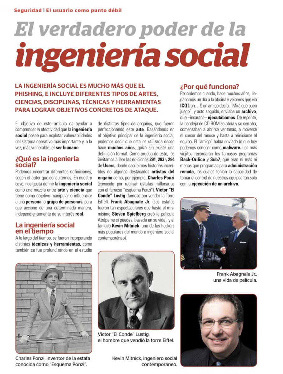 emilianox's tweet photo. Comparto un artículo que escribí hace un tiempo donde resumo el verdadero poder de la Ingeniería Social #SocialEngineering #Awareness #concientizacion https://t.co/4Ph1JeB7gz