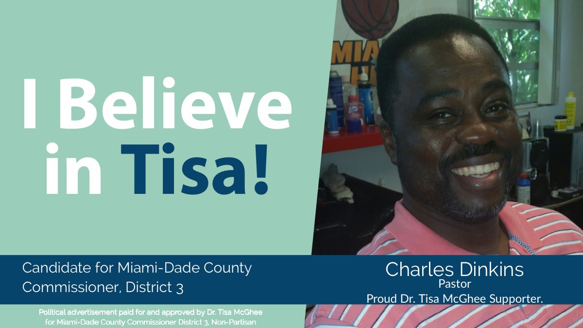 VoteTisaMcGhee's tweet photo. #ThankYou Pastor Dinkins! Your belief in my vision for a better future means the world to me as it shows your confidence in my ability to make a positive difference in the lives of all #MiamiDade residents.
#BelievingTogether #IBelieveinTisa #Miami #FollowTheJourney #TeamTisa https://t.co/SYqoeIUdAK