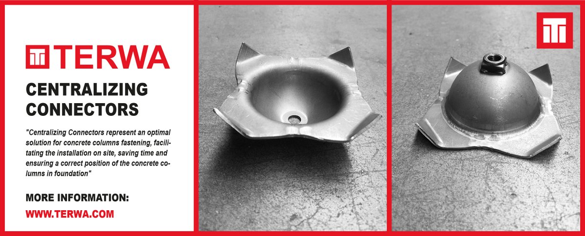 terwagroup's tweet photo. We have added a new product to our range: the Terwa CENTRALIZING CONNECTORS. Centralizing Connectors are used for centering and aligning the precast columns on site, during the installation process. More info, please check: https://t.co/dJVvB6Xbka
#Concrete #build #terwa https://t.co/qRxStFgWso